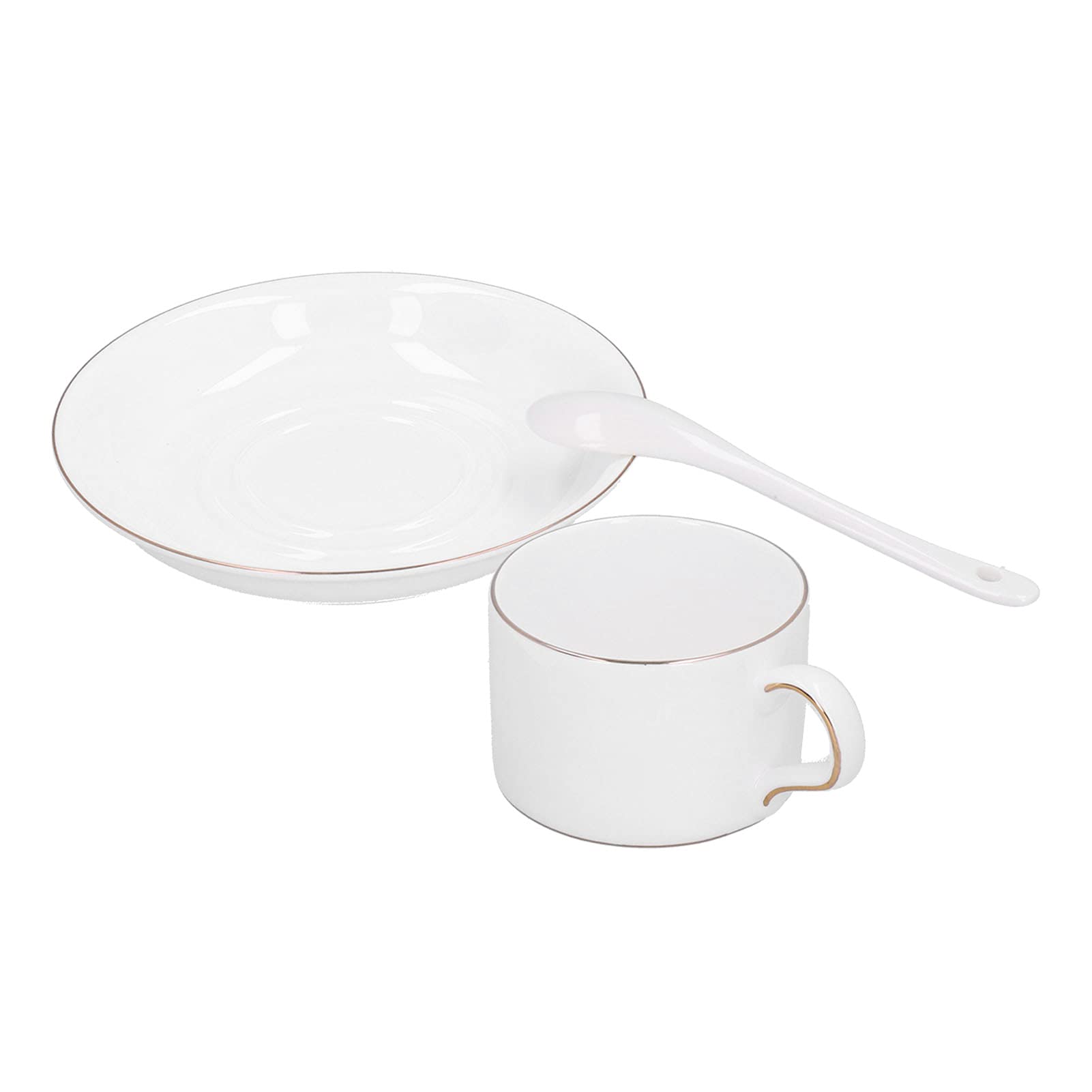 Set da 4 Tazze da caffè con Piattino e Cucchiaio, Eleganti Bicchieri per gli Appassionati di tè e caffè
