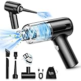 YKSINX Handheld Car Vacuum Cleaner Cordless,12000PA High Power Portable Vacuum Cleaner&Air Duster,2 Gear,3 in 1 Small Vacuum Cleaner Rechargeable,Mini Hand Held Vacuum for Car Home Office Keyboard