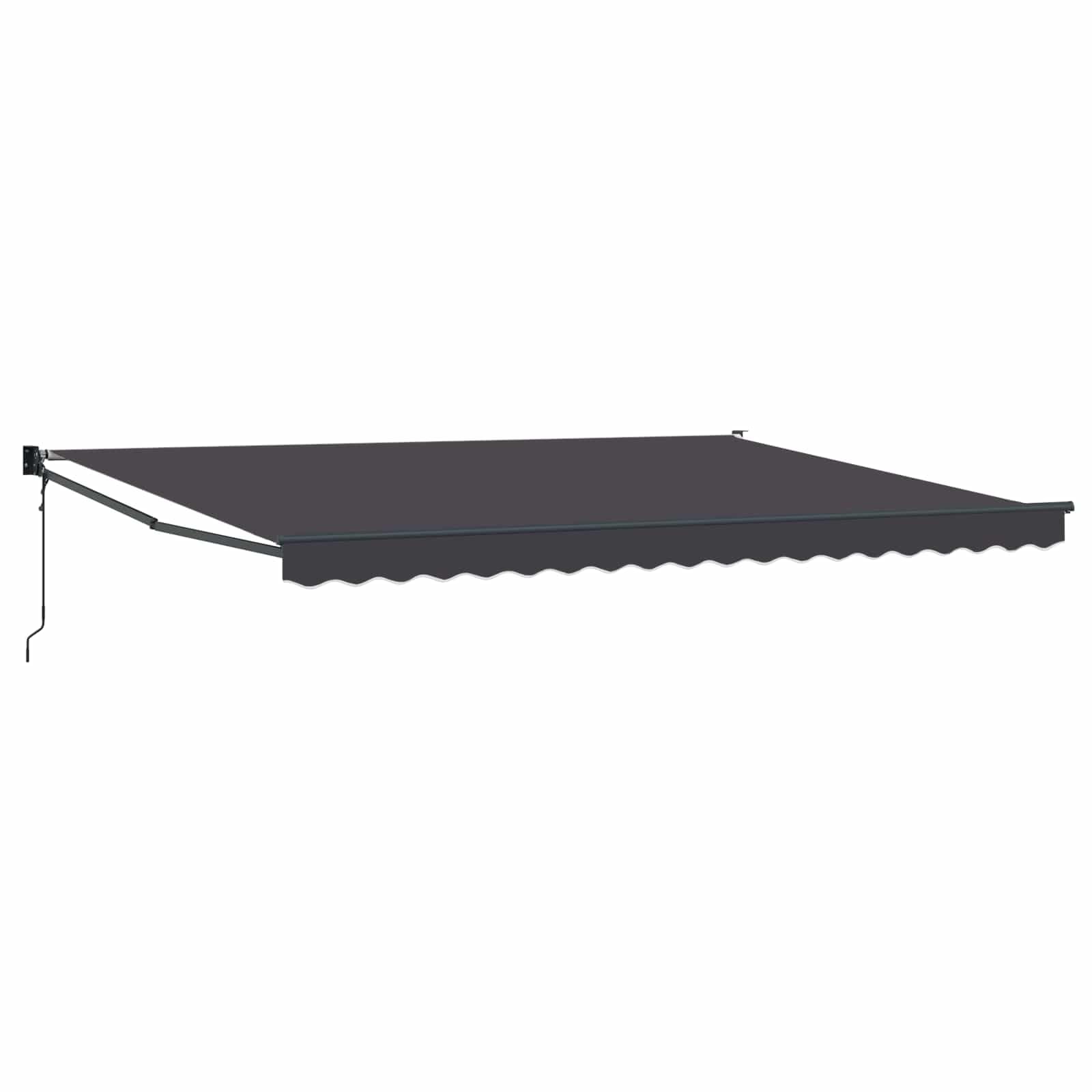 Tenda da sole elettrica con braccio articolato, antracite, 4 x 2 m, tenda motorizzata per esterni con manovella, robusta tenda a cassetta in alluminio e acciaio, per terrazza, giardino e