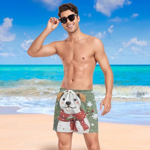 Christmas Dog Berry Men's Swim Trunks with Liner Quick Dry Beach Shorts Swimwear Bathing Suit S-XXL3