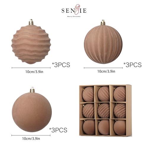 Image of 4In Velvet Ornaments for Christmas Tree,9Pcs Large Christmas Ornament Set