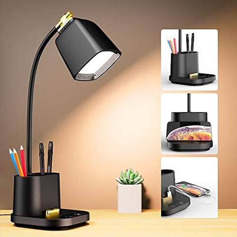 GONDSILY LED Desk Lamp with USB Ports Cover
