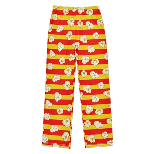 Boys' Pants Popcorn Food Cartoon Stripe Long Bottoms Jogger Pants Elastic Waist Trousers with Pockets S-XL