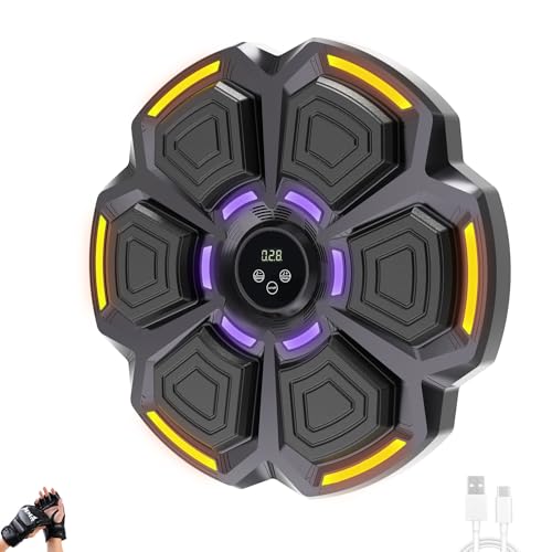 snawowo Music Boxing Machine Adulti - 9 Velocità di 9 Modalità Macchina da Boxe Musical Pugile con Guanti - LED Musica Bluetooth Boxe Allenamento per Casa