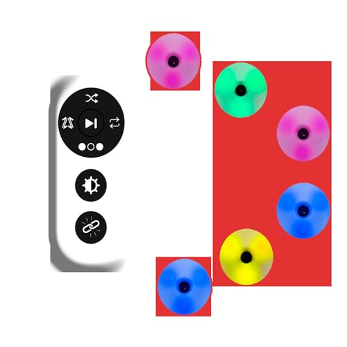 IEVEDIVB Luz de Entrenamiento de reacción, Equipo de Entrenamiento de Velocidad de reacción ágil con Control Remoto, 4 Modos/4 Colores de luz, diseño Circular de 56 mm, detección Inteligente