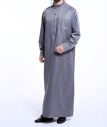 Qianliniuinc Muslim Islamic Pakistan Dubai Abaya Thobe Middle East Style Embroidered Men's Clothing S-XXXL3