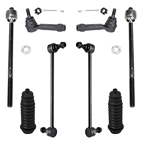Image of Detroit Axle - 12pc Front Suspension Kit for Chrysler Town & Country Voyager Dodge Grand Caravan, Lower Control Arms Sway Bars Inner Outer Tie Rods Boots 2001 2002 2003 Replacement Struts Shocks