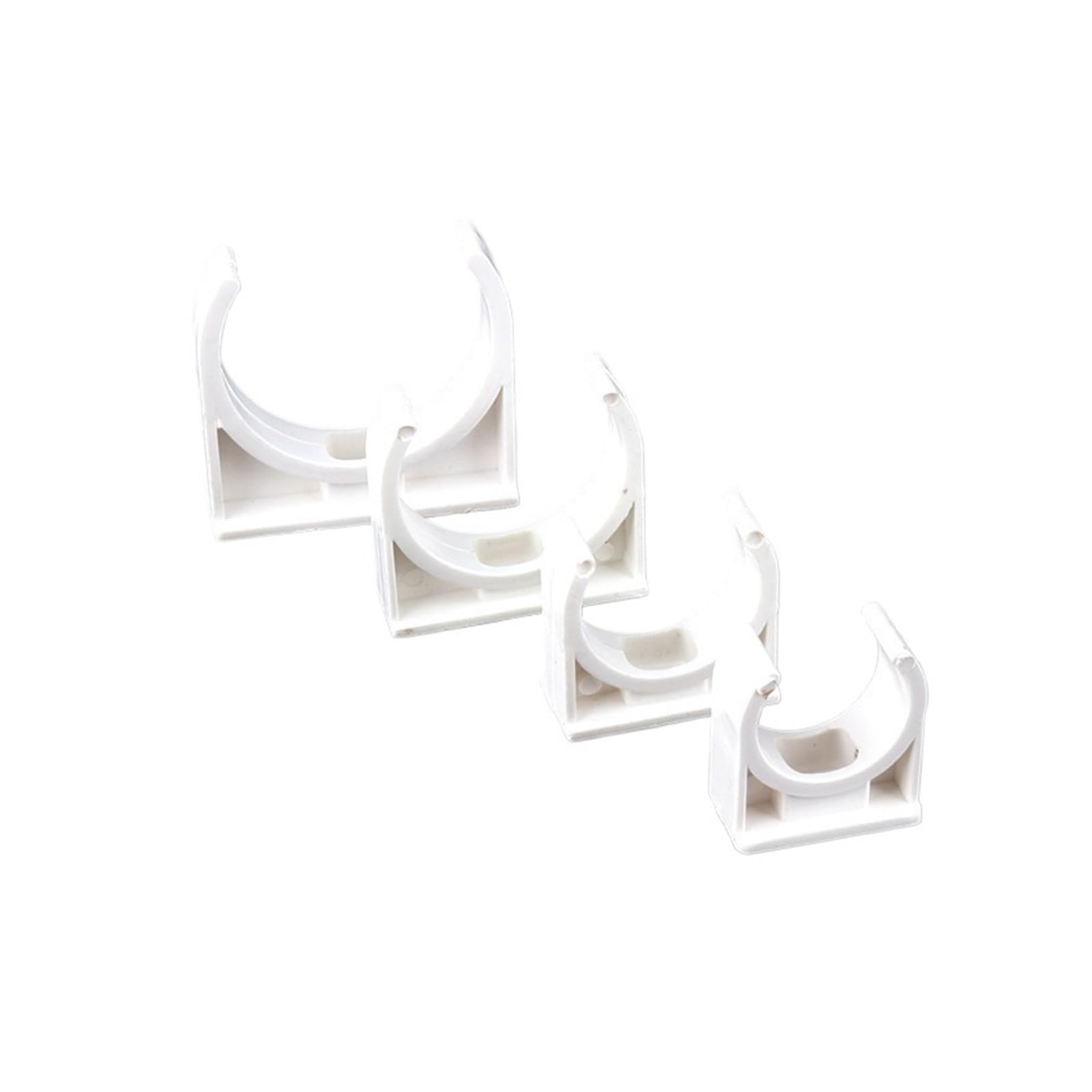 Plastic Clamps， Brake Pipe Clips wat Pack of 10 PVC U-Type Clamp for Garden Irrigation Multicolor Multiple Sizes(White,32mm)