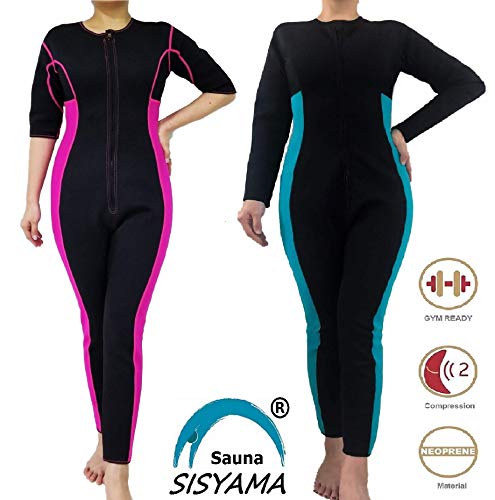 SISYAMA Women Sauna Neoprene Sweat Workout Fitness Weight Loss Hot Slimming Suit Long