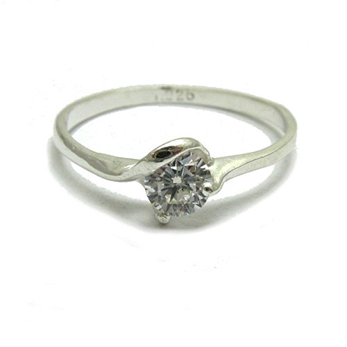 Bague en argent massif 925 avec CZ 5 mm R001764 pour femme
