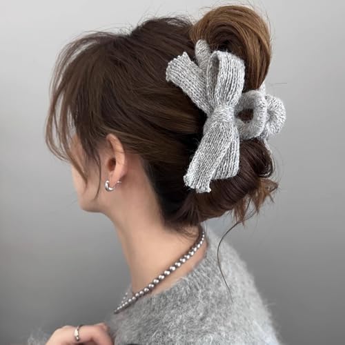 Pinza de cabello con moño de peluche para mujer miniatura 6