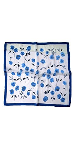 Silk Scarf – Blue Roses