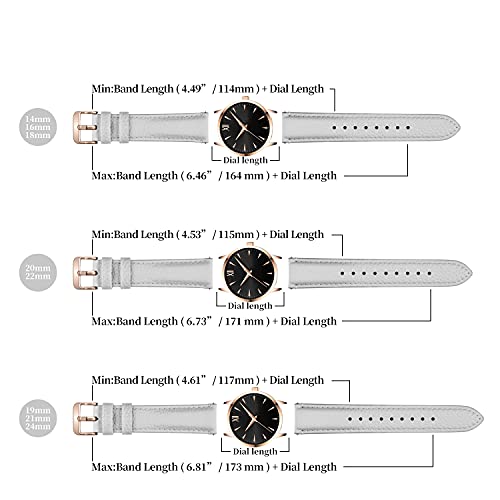 Image of Fullmosa 18mm Quick Release Watch Straps,Leather Replacement Watch Band for Fossil Tailor /Gen 4 Q Venture HR /Gen 3 Q Venture /Seiko Premier Kinetic - Ivory White