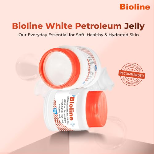 Image of Bioline White Perfumed Petroleum Jelly | Deep Moisture & Skin Protection | Heals Dry Skin, Chapped Lips, Cracked Heels & Minor Cuts | Daily Use for All Skin Types- 200g (Pack of 1)