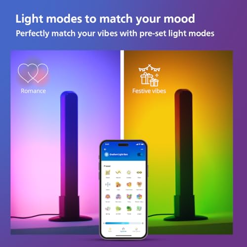 Image of Philips LightTheatre Wi-Fi Gradient Light Bars | RGBIC Multi-Color Display |Versatile Placement & Easy Setup | Wi-Fi Connected | App & Voice Control | Compatible with Alexa, Google Home & HomeKit, LED