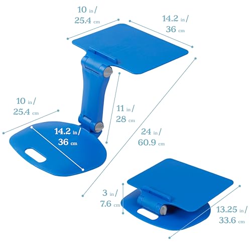 Image of ECR4Kids The Surf Folding Portable Activity Lap Desk, Adjustable, Flexible Seating, Blue