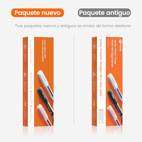 Faszin Plancha de Pelo con Placa de 42 mm de Ancho, Plancha de Titanio con Iones Negativos, Pantalla LED, Calentamiento Rápido de 30 s, Temperatura Ajustable de 11 Niveles (130-230 ℃) - Rosado