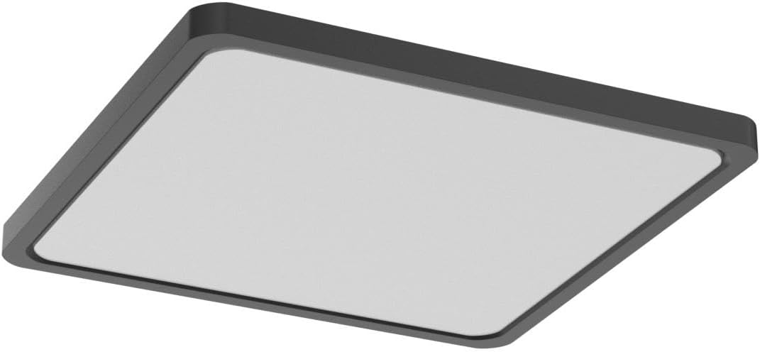 Flush Mount Ceiling Light, 3000K/4500K/6500K switchable Ceiling Light, 12 Inch Flush Mount Light, 36W Square Ceiling Mount Light Fixture for Kitchen, Bedroom, Living Room, Dining Room (Black)