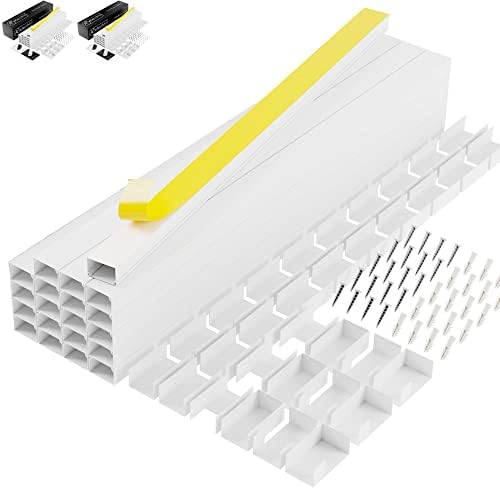 630” w/64 Pcs Connectors Cord Organizer and Hider Protectors from Pets, TV Wire Hider Cover, TV Cable Hider Wall Kit, Cord Hider Wall Mounted TV Cord Management Cable Organizer Cable Management