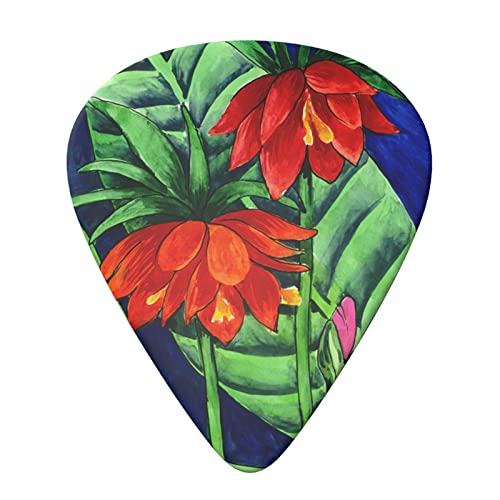 Flower Lot de 6 médiators pour guitare acoustique, guitare électrique, basse, ukulélé – fins, moyens et épais. - Les Beatles, Paul McCartney, John Lennon, RIngo Starr, George Harrison Flower Lot de 6 médiators pour guitare acoustique, guitare électrique, basse, ukulélé – fins, moyens et épais. – Image 4