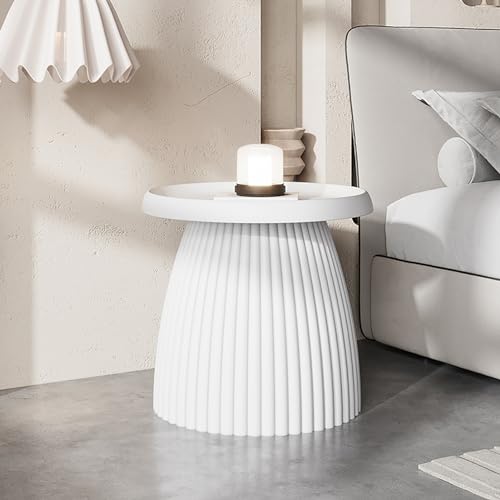 WLCNYL Mesa de Centro Redonda para Sala de Estar, Moderna y Minimalista, mesita de Noche Creativa para Dormitorio, Mesa Auxiliar de plástico para sofá, Mesa Auxiliar compacta, sin ensamblaje (50 x