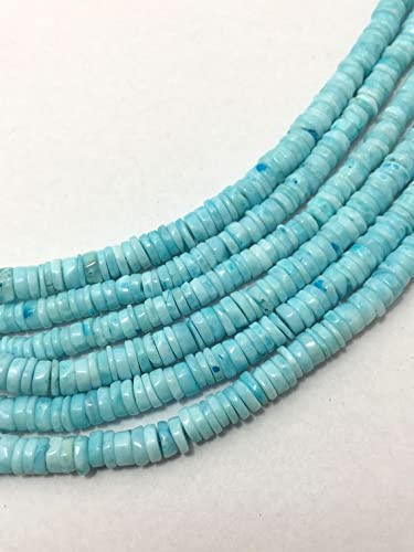 Ópalo peruano azul de 5.5mm con pulido liso Heishi ideal para collares sin imperfecciones