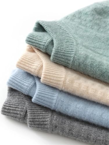 REHJJDFD Men Casual Solid Knitwear Sweater Thick Mock Neck Cable Knitting Pullover Slim Fit Half Turtleneck Sweaters4