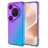 DABUNA Funda para Huawei Pura 80 Pro Case,Transparente Colores Degradados Protectora de Cámara Anticaída Carcasa Bumper(Púrpura Azul)