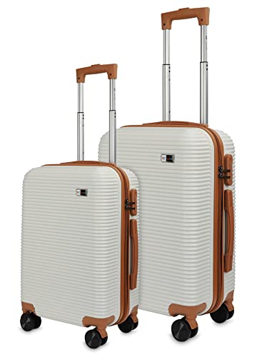 3G Polycarbonate Hardsided 8 Wheel Spinner Trolley Bag With Usb Charging Port Travel Luggage Set (Cabin - 55Cms / Check-In 65 Cms) For Men & Women White