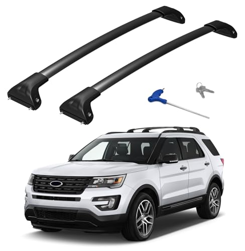 HmmtyRack Roof Rack Cross Bars 300lbs Compatible with Ford Explorer 2016 2017 2018 2019 Limited/XLT/Sport/Platinum Heavy Duty Aluminum Lockable Roof Rails Crossbars Rooftop Cargo Carrier Luggage