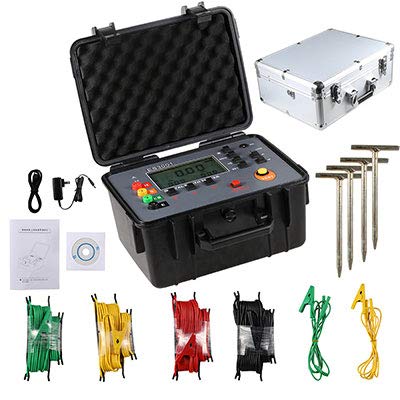 Digital Soil Resistivity Grounding Resistance Tester ES3001 Grounding 0.00Ω～30.00kΩ Soil 0.00Ωm～9999kΩm Voltage 0.00V～100.0V USB Software