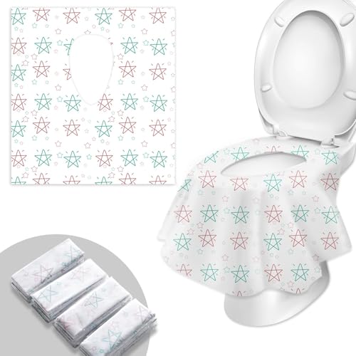 WUFANC 20 Piezas Protector WC Desechable Portátiles, Almohadillas De Inodoro Desechables De Tela No Tejida Impermeable, Protector WC Desechable Niños Adecuado Viajes, Hotel, Centro Comercial, Hospital