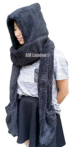 Super Cute Extra Thick Cozy Fluffy Winter Warm Hoodie Gloves Pocket Hat Scarf Great Christmas Gifts3