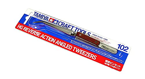Brucelles inversées coudées Tamiya 74102 maintien automatique des pièces
