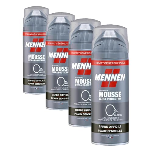 Mennen Mousse à Raser Barbes Difficiles, 250ml (Lot de 4)