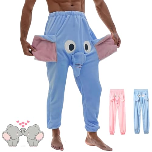 Quenta Elephant Pj Pants Men, Elephant Pants for Men, Big Nose and Ears Soft Women Homewear Prank Gifts for Couples
