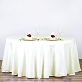 BalsaCircle 6 pcs 120 inch Ivory Round Tablecloths Fabric Table Cover Linens for Wedding Party...