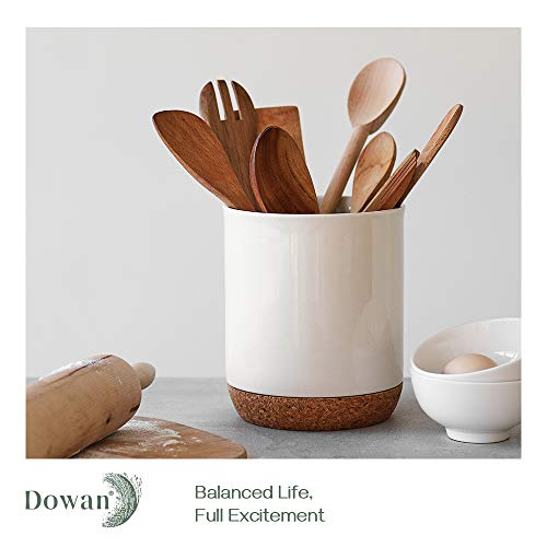 image for DOWAN Kitchen Utensil Holder, 7.2″ Large Utensil Crock, Table-Protec