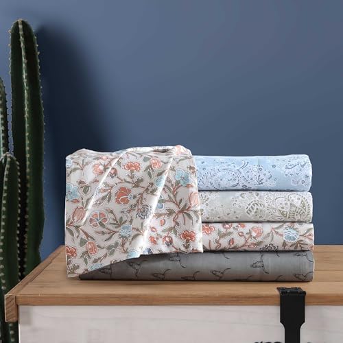 Wrangler - Twin Size Sheet Set, Ultra-Soft & Wrinkle-Resistant Bedding for Year Round Comfort, Deep Pockets, Bed Sheets with Matching Fitted Sheet & Pillowcase (Prairieland Paisley Blue) by Wrangler - Used condition - Image 3