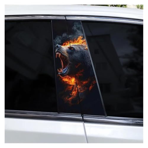 Habillage pilier central de voiture haut de gamme stickers motif flamme et animal Type J exclusif