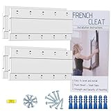 French Cleat Bracket 5 Inches - Aluminum Z Hanger Supports 40lbs - Interlocking French Cleat Picture Hanger Hardware Kit for Hanging Mirrors, Picture, Shelf, Whiteboard, Art, Frames (4Pairs)