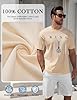 heekpek Mens T Shirt Short Sleeve Cotton Summer Casual Men's T-Shirts Crew Neck Classic Letter Print Basic Tops Tee for Men(Beige,XXL) #4