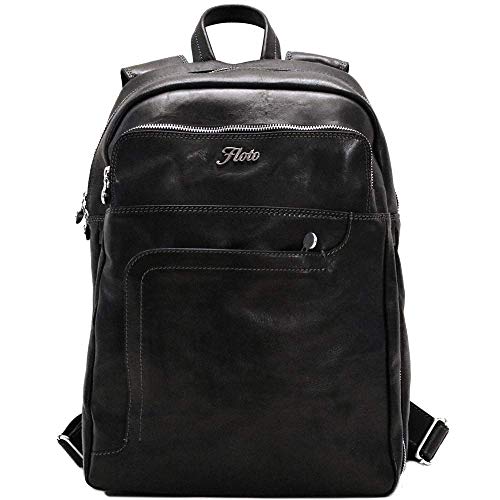 Floto Leather Backpack with 2 Laptop Compartments