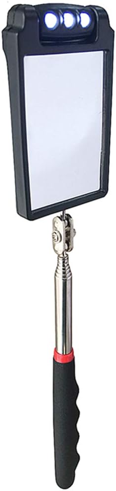 Inspection mirror, telescopic mirror, mechanical mirror 360 degree flexible rotation / 3 LED lights can also be rotated 360 degrees to adjust the direction of the lamp, convenient and flexible viewing