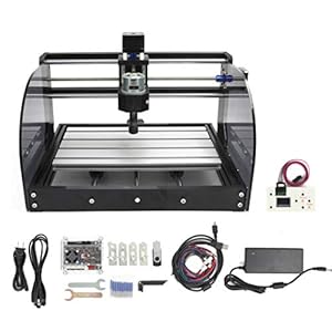 RATTMMOTOR CNC Wood Router Machine Kit 3 Axis GRBL Control DIY Mini CNC Engraver Carving Milling Machine+Offline Controller+775 Spindle Motor ER11 for Cutting Acrylic PVC PCB Plastic Wood