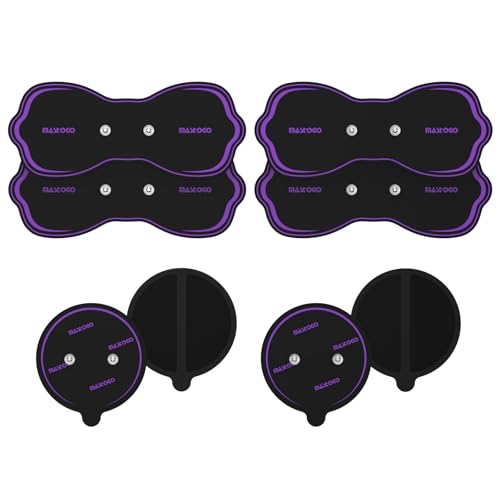 Wireless TENS Unit Electrode Pads Combo Set 8-Pack Multi-Size Replacement Pads for Wireless TENS Units Reusable with 3.5mm Snap Connectors (Please Check Electrode Pad Sizes Before Purchase)