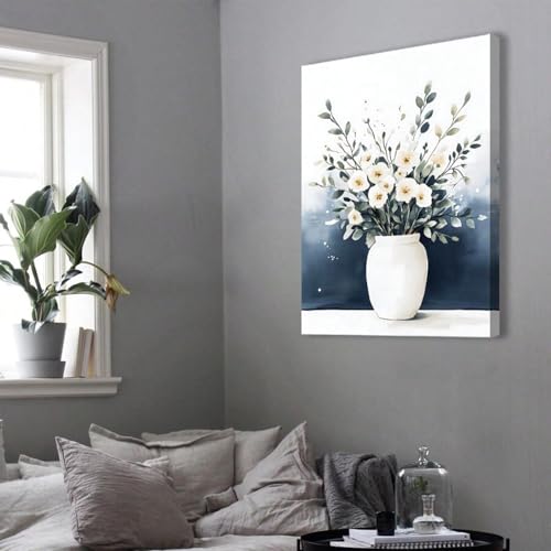 Impressions d'art de fleurs blanches pour habiller un mur vide