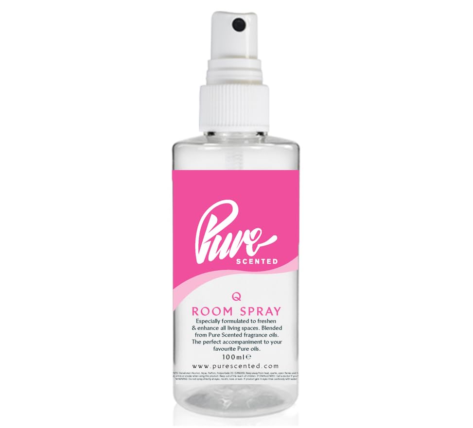 "Pure Scented 100ml Room & Fabric Sprays Suitable For Home, Car, Caravan, Work, Gym Bags, Odour Eliminators (1 x 100ml, Q)"