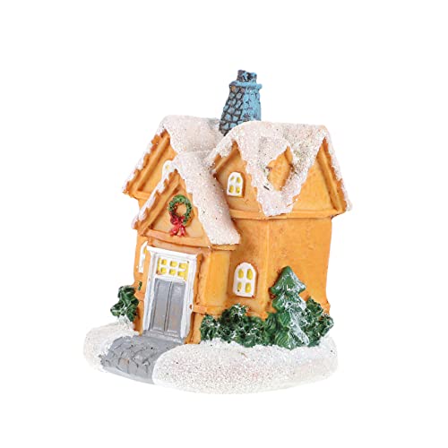 RORPOIR Miniature Led Resin House Decor for Christmas Village Gentle Lighting Smooth Texture for Home and Garden Holiday Atmosphere
