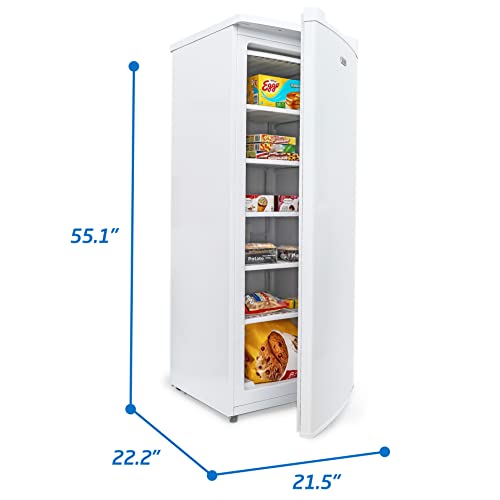 Commercial Cool Upright Freezer, Stand Up Freezer 6 Cu Ft With Reversible Door, White #TOP5
